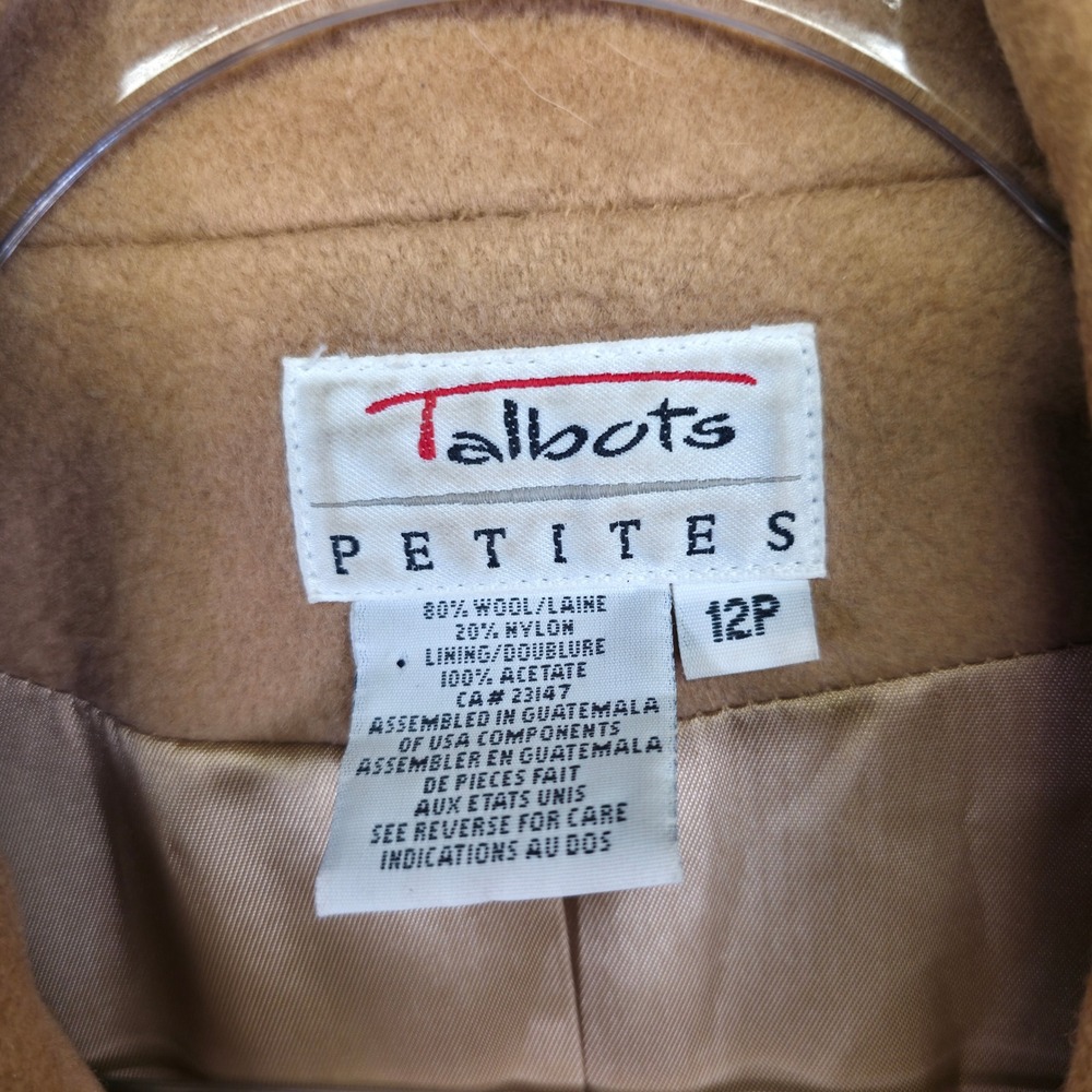Talbots‎ Pea Coat Women 12P Brown Wool Timeless Preppy Old Money Classic READ - Picture 9 of 16